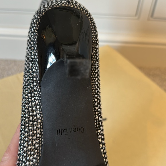 Open Edit Tilly Crystal Embellished Bootie in Silver Size 7.5 - Picture 10 of 13